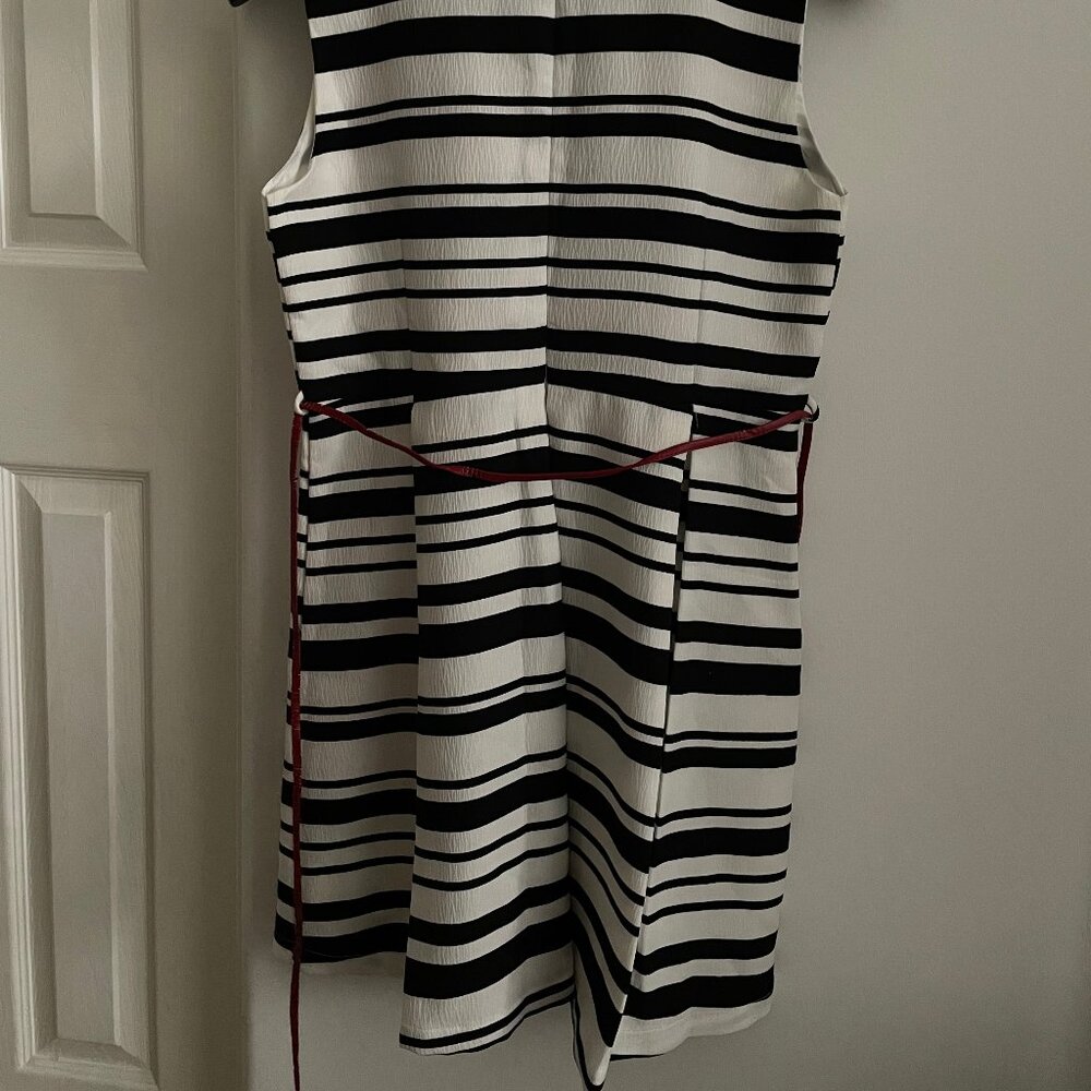 Black and white striped dress